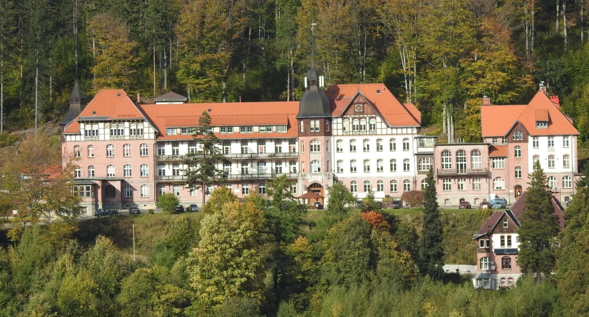 Domy i Budynki, Dawne sanatorium Moltkefels Szklarskiej Porębie perła medycyny klimatycznej cieniu Karkonoszy Izerskich - zdjęcie, fotografia