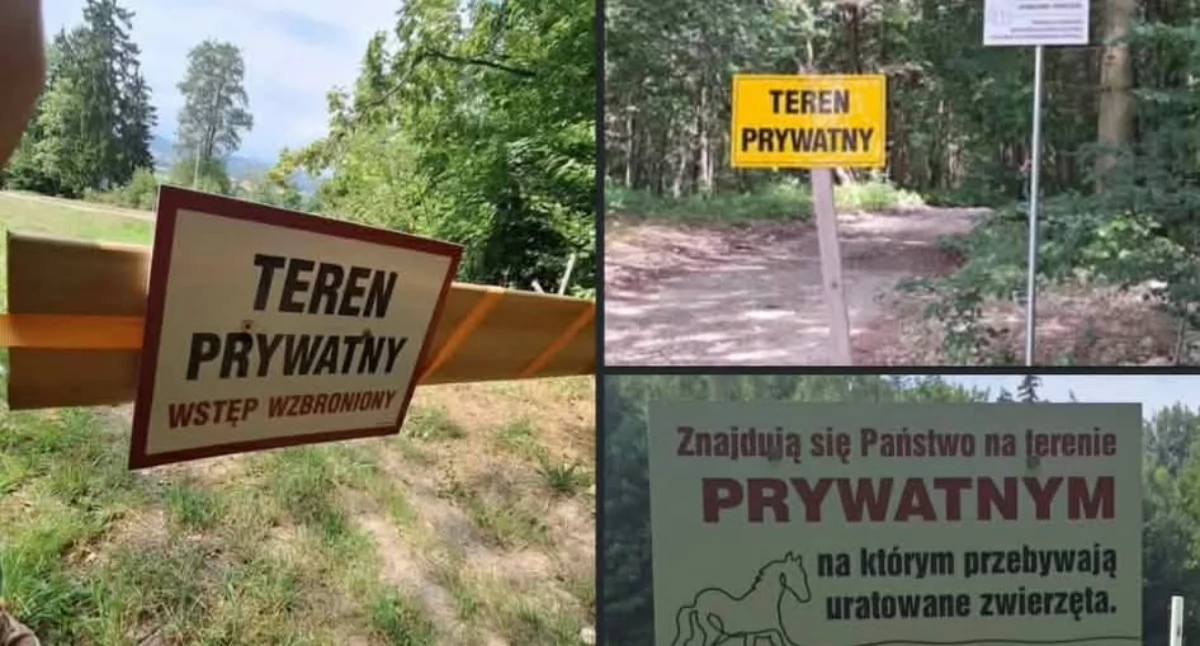 Wiadomości, Zielony szlak Różankę prowadzi przez teren prywatny Turyści pytają można przejść - zdjęcie, fotografia
