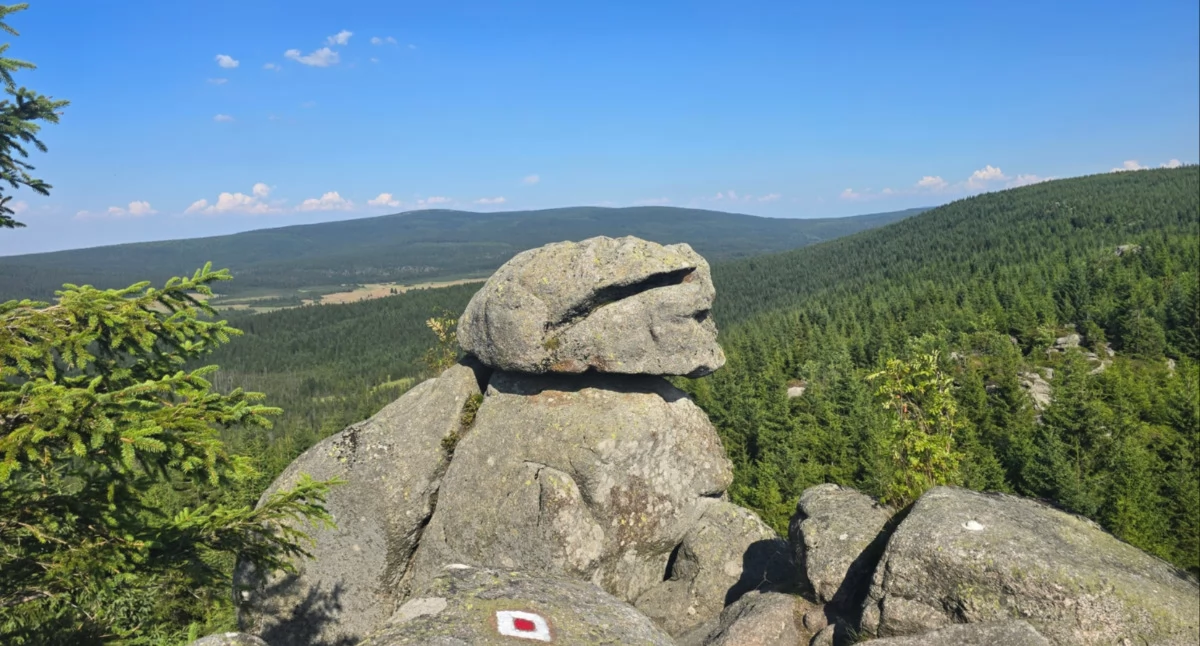 formacje skalne, Pytlacke kameny skały kłusownika piękną panoramą - zdjęcie, fotografia