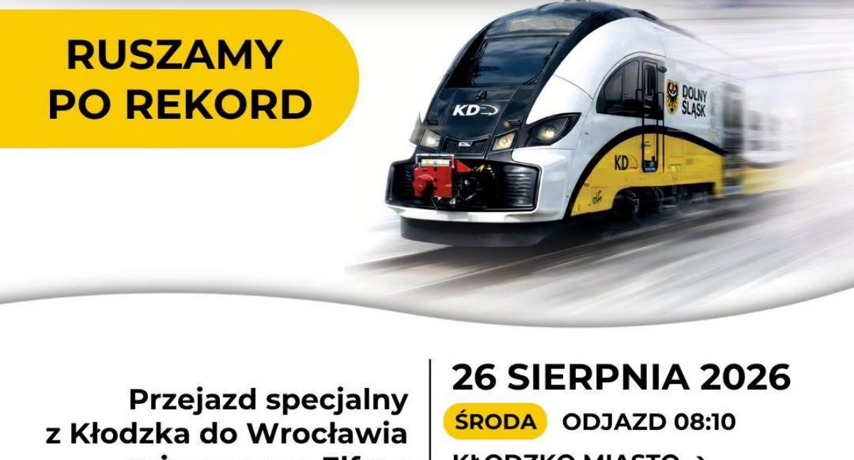 wycieczki kolejowe, Najnowszy ruszy rekord Specjalny przejazd Kłodzka Wrocławia - zdjęcie, fotografia