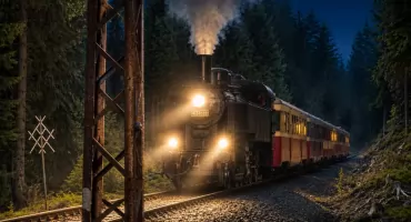 Parowozy, zabytkowe składy i nocna atmosfera górskiej kolei. Wyjątkowa Noc Muzeów na Zębatce w Kořenovie