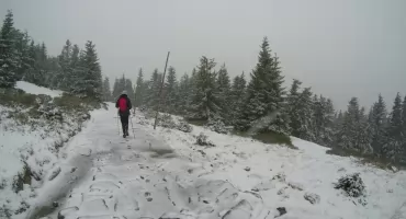Majowa zima. W Karkonoszach spadł śnieg, na Śnieżce mróz i śliskie szlaki.