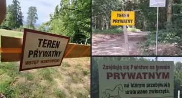 Zielony szlak na Różankę prowadzi przez teren prywatny. Turyści pytają: można przejść czy nie?